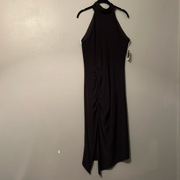 NWT Taylor Sz 12 Black Halter High Slit Maxi Dress! - Picture 1 of 15
